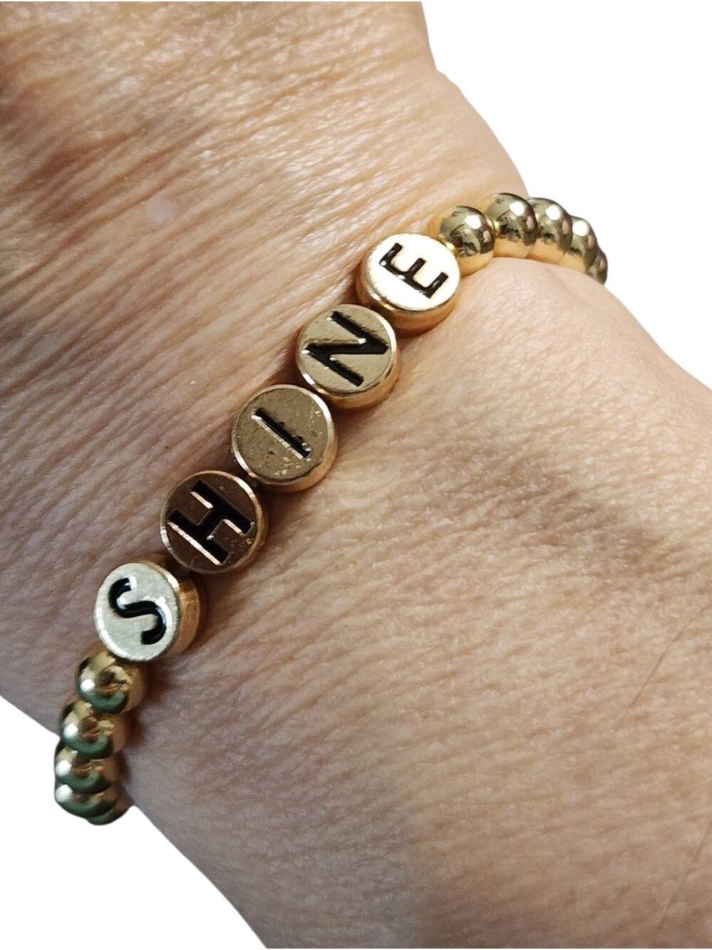 💥4 For $20💥SHINE Goldtone Beaded Stretch Bracelet